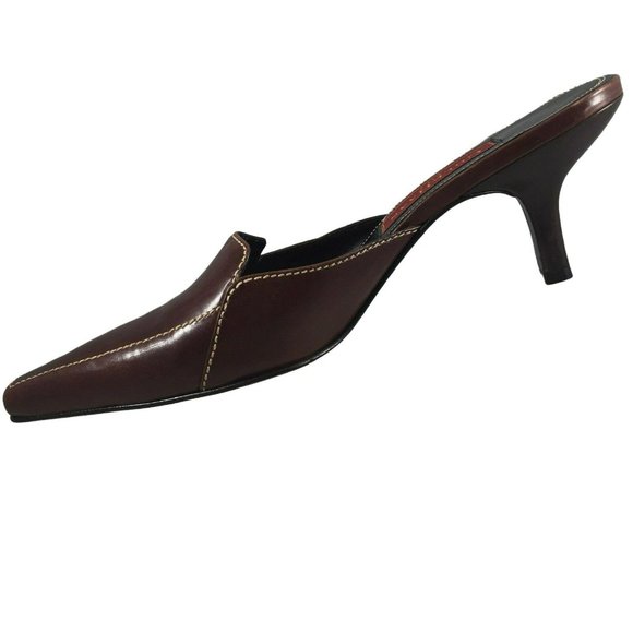 COLE HAAN City Dress Heels Womens 8 M COLEEN Chestnut Calf Leather D11881 - Picture 1 of 1